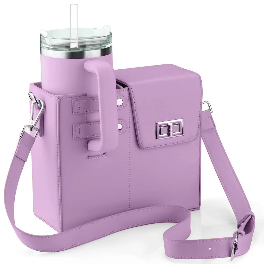 Portable Shoulder Crossbody Bag with Water Bottle Holder