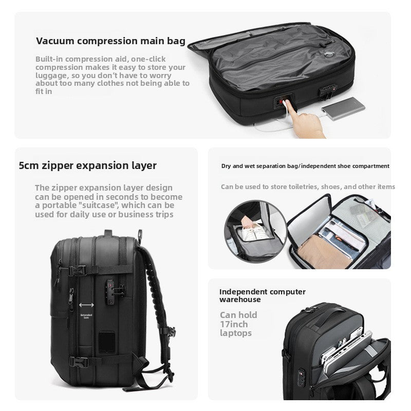 Mens Vacuum Compression Travel Backpack