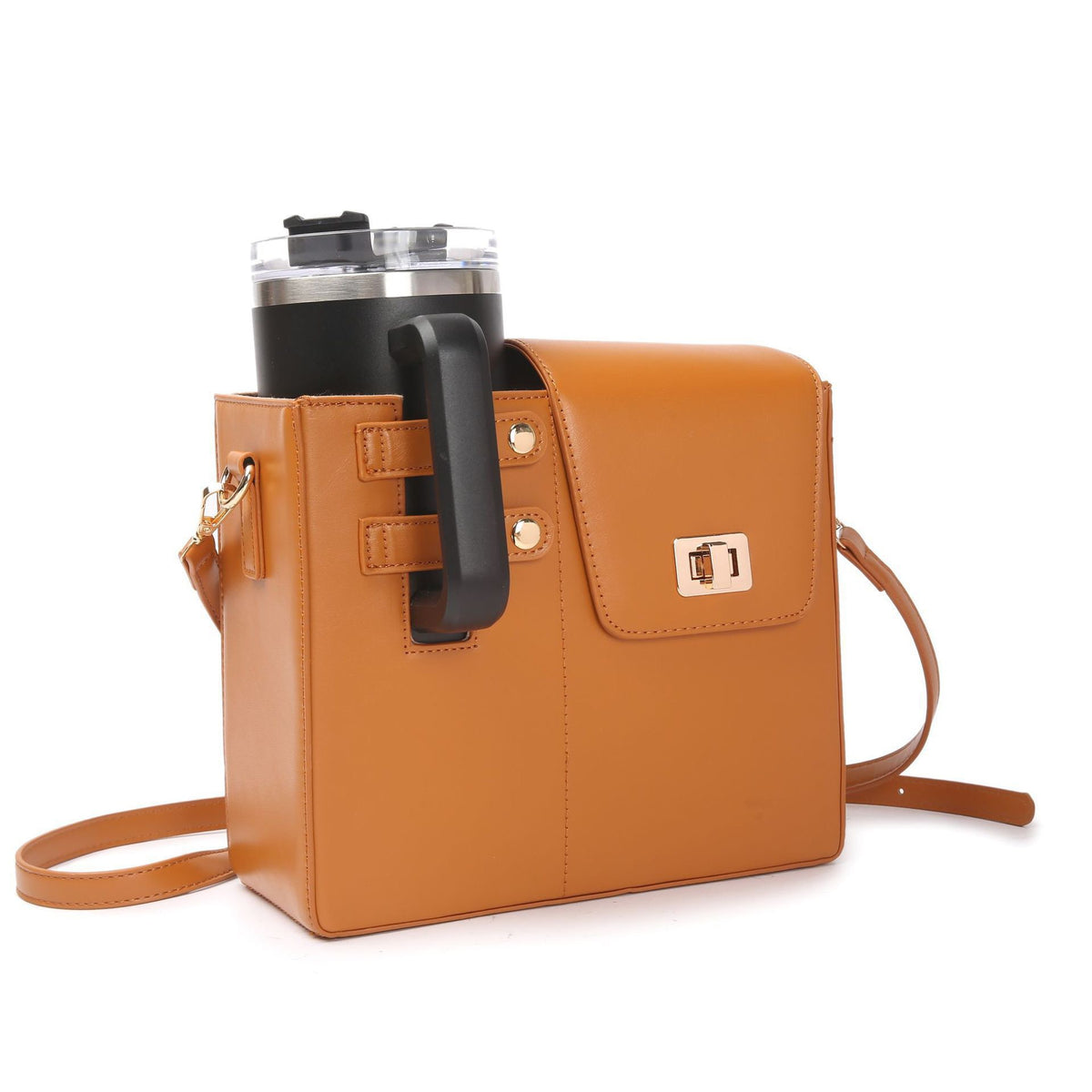 Portable Shoulder Crossbody Bag with Water Bottle Holder