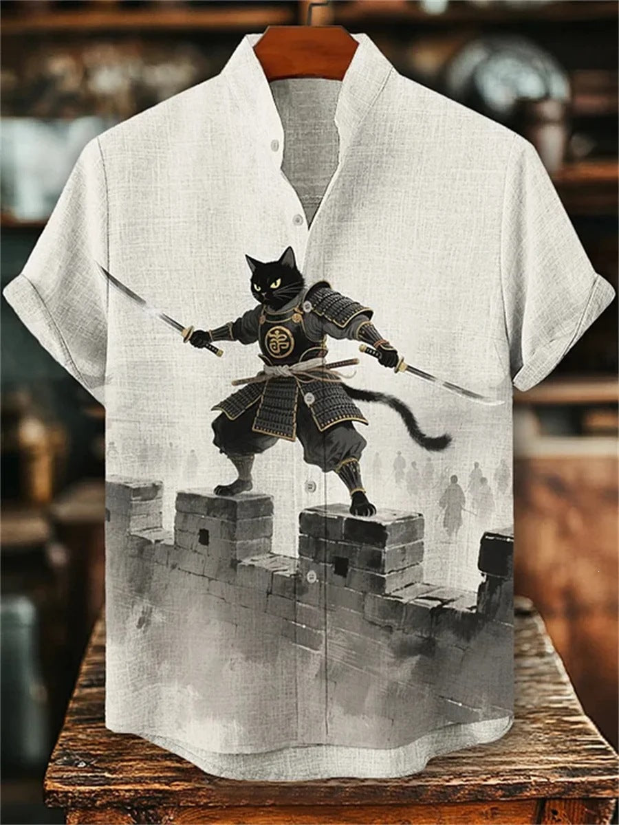 Mens Ink Wash Print Short Sleeve Shirt