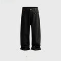 Ro Style Black Waxed Coated Straight Leg Jeans