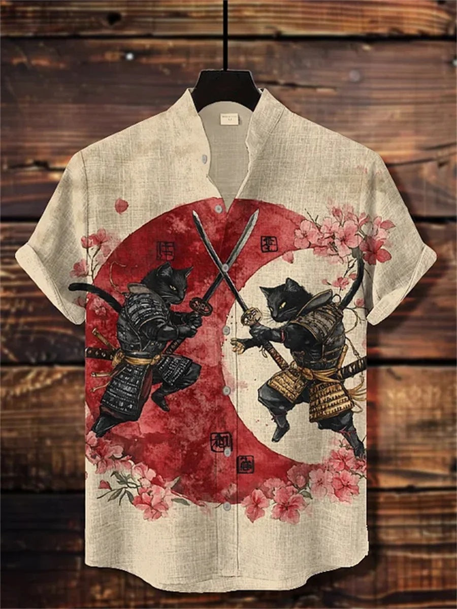 Mens Ink Wash Print Short Sleeve Shirt