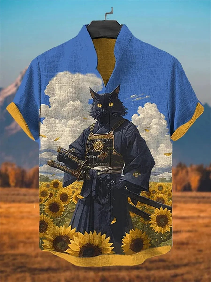 Mens Ink Wash Print Short Sleeve Shirt