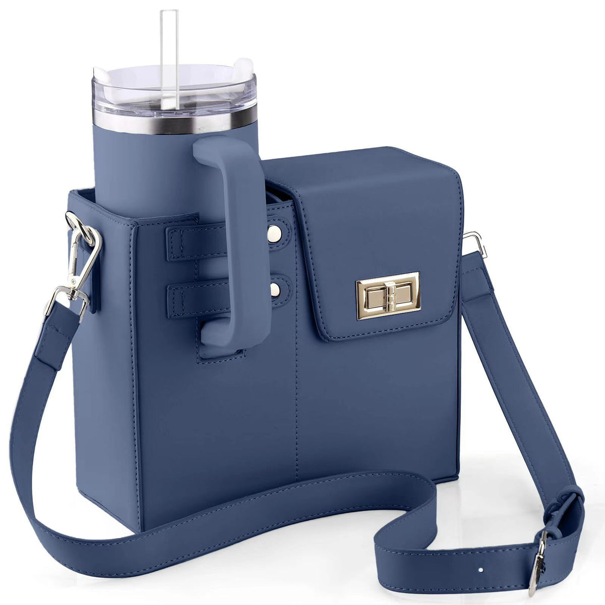 Portable Shoulder Crossbody Bag with Water Bottle Holder