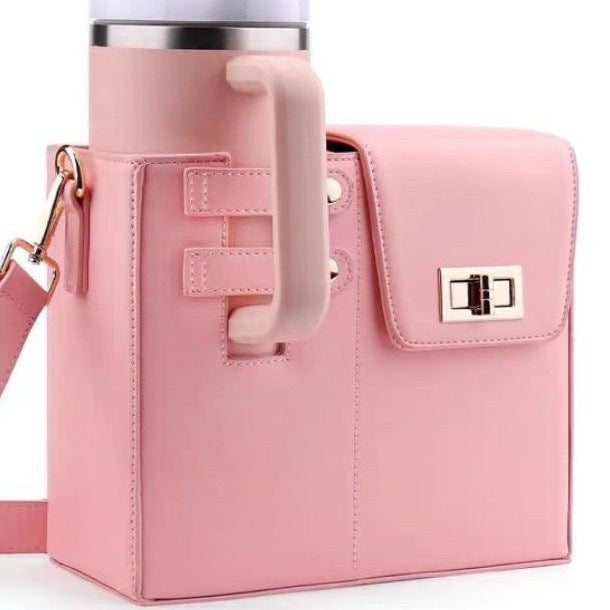 Portable Shoulder Crossbody Bag with Water Bottle Holder