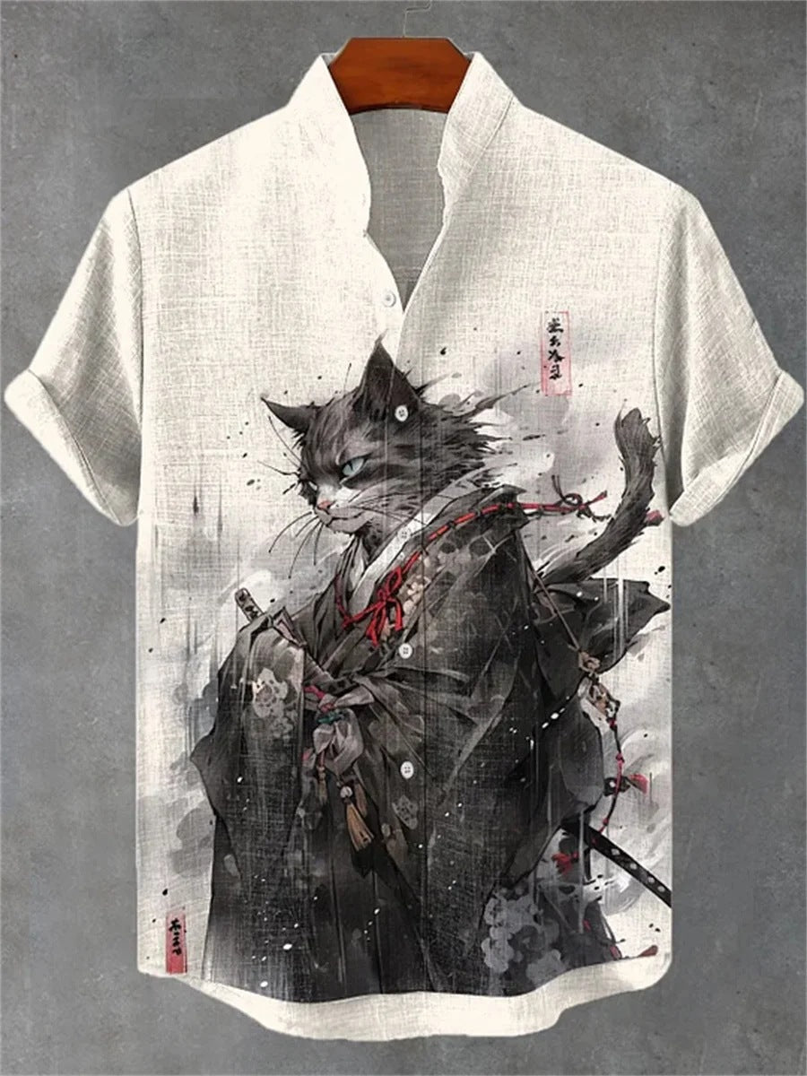 Mens Ink Wash Print Short Sleeve Shirt