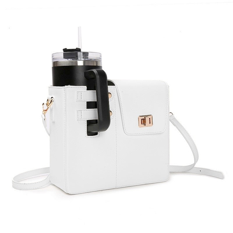 Portable Shoulder Crossbody Bag with Water Bottle Holder