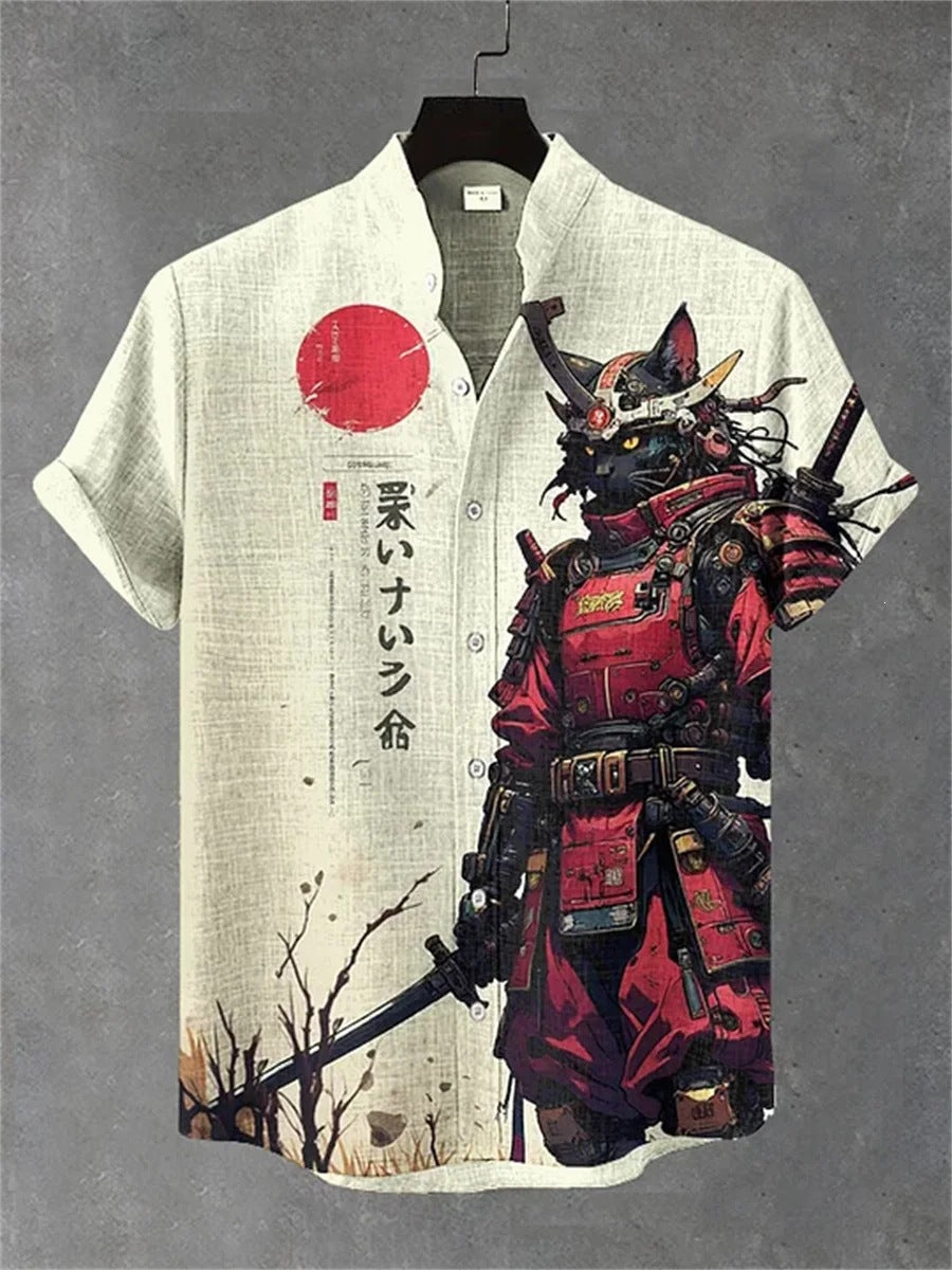 Mens Ink Wash Print Short Sleeve Shirt