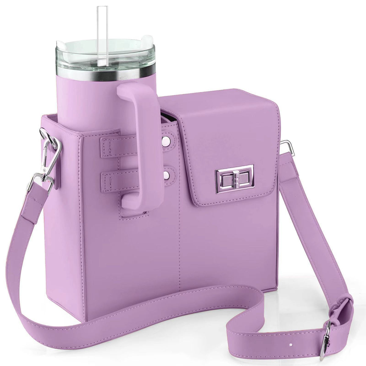 Portable Shoulder Crossbody Bag with Water Bottle Holder
