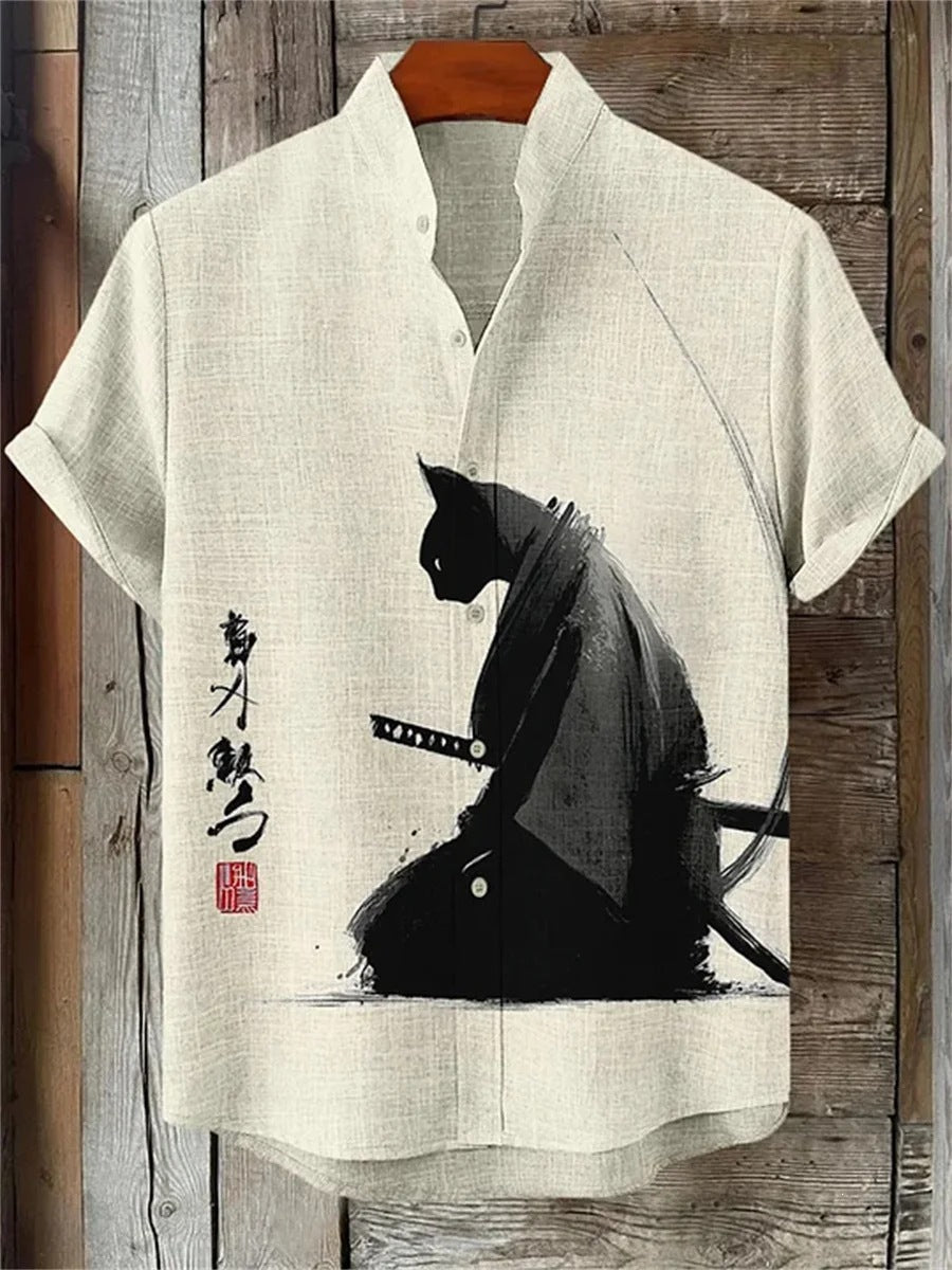 Mens Ink Wash Print Short Sleeve Shirt