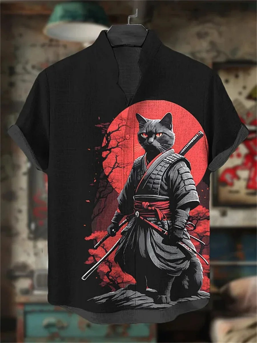 Mens Ink Wash Print Short Sleeve Shirt