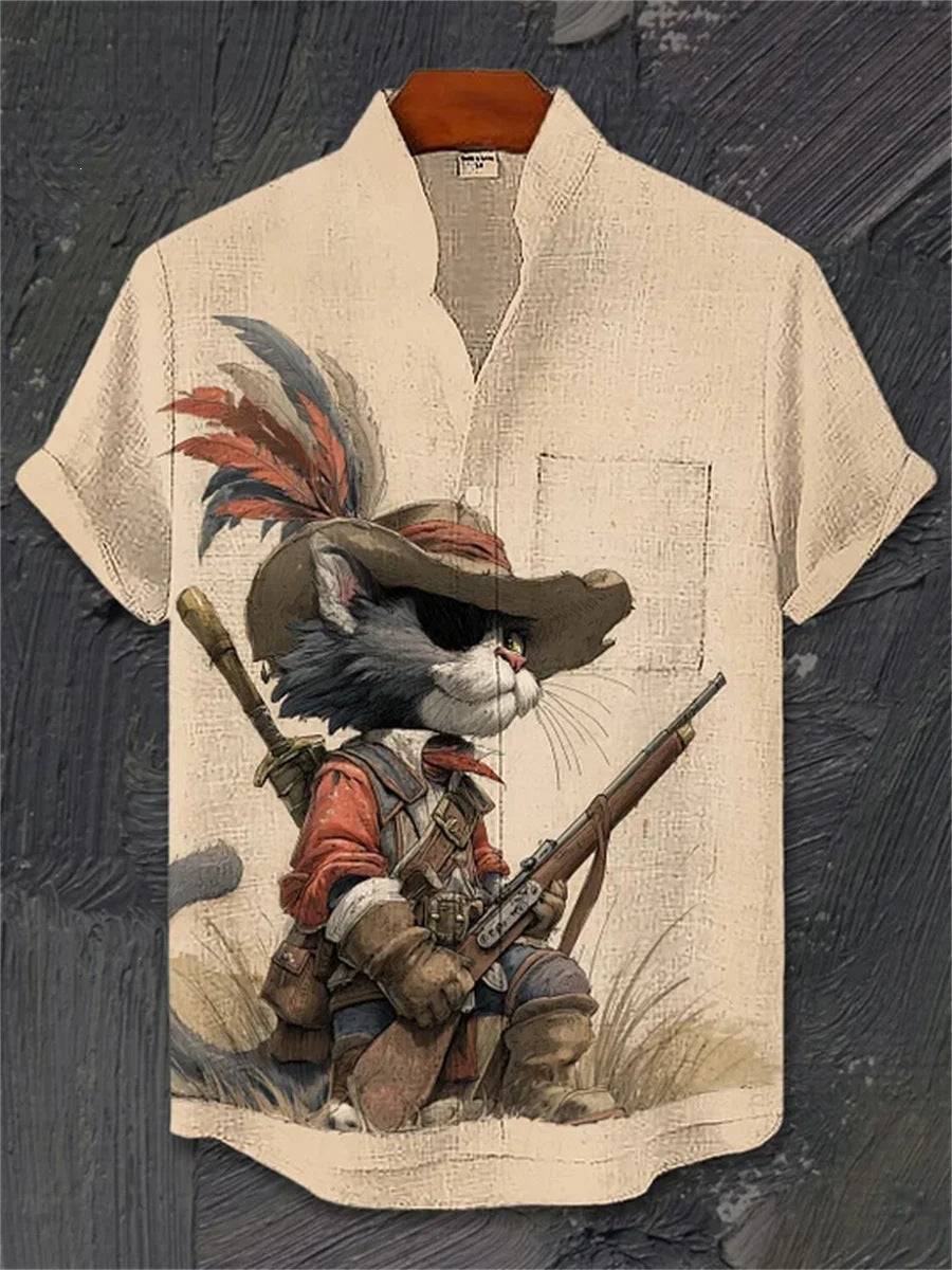 Mens Ink Wash Print Short Sleeve Shirt