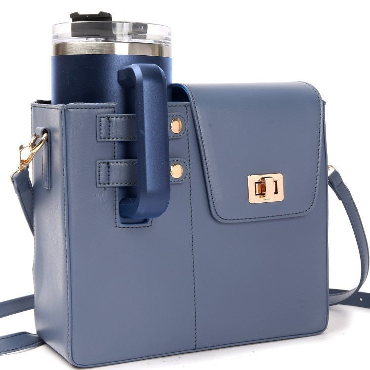 Portable Shoulder Crossbody Bag with Water Bottle Holder